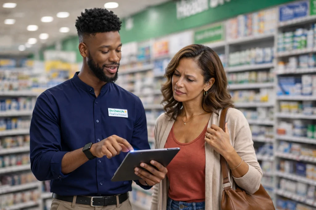 woman with Dis-Chem Life financial advisor